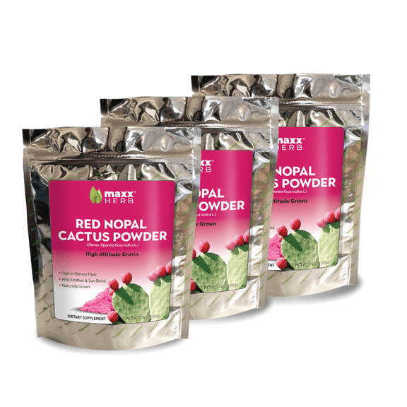 Maxx Herb Red Nopal Cactus Fruit Powder, High in Fiber, 10oz 3 Pack