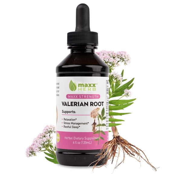 Maxx Herb Valerian Root Liquid Extract, Sleep & Relaxation Support Tincture, 4 Fl Oz