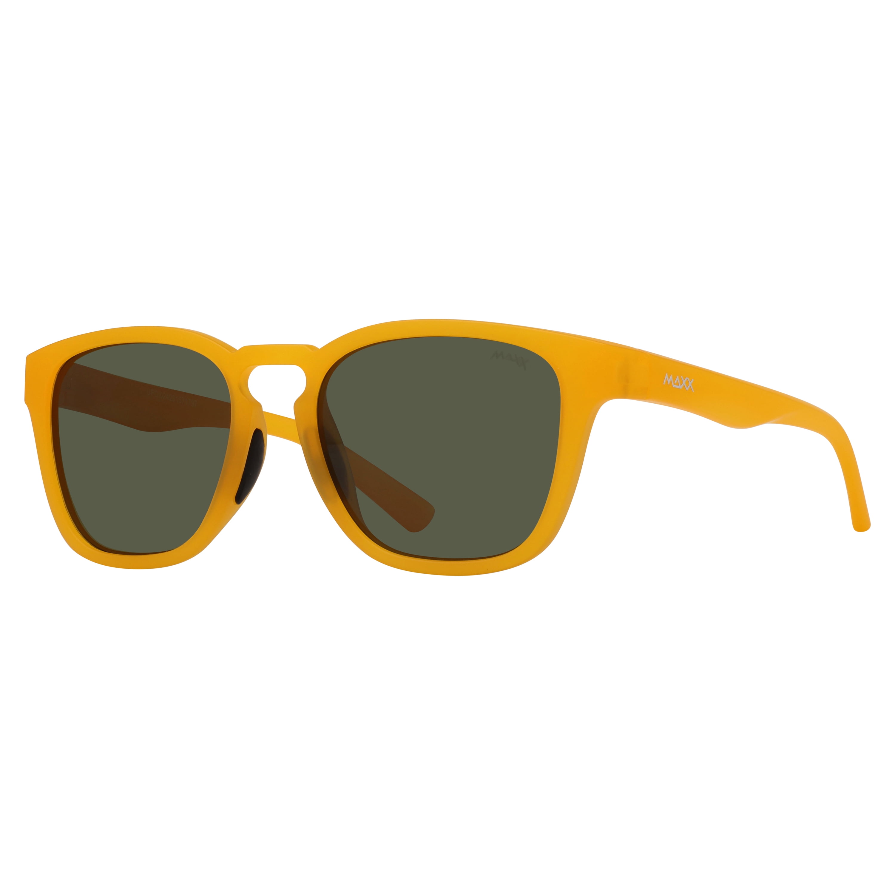 Maxx Julius Hyper Orange Square Sports Sunglasses with Polarized Green Lens for Men and Women – TR90 Frame