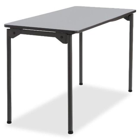 Maxx Legroom Rectangular Folding Table - Gray & Charcoal, 29.5 x 48 x 24 in.