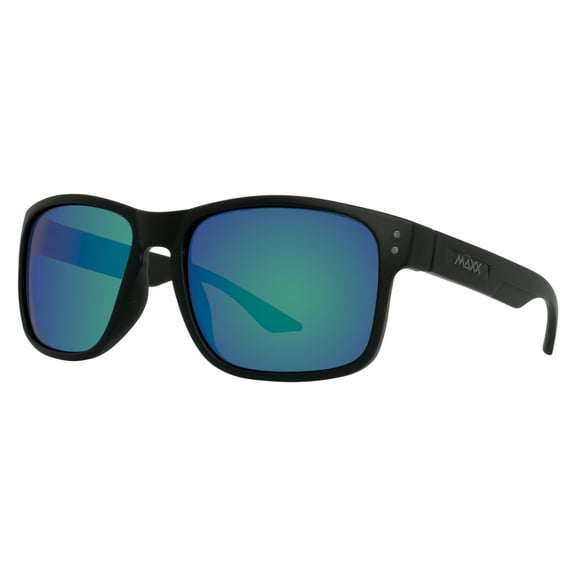 Maxx Phantom Blue Mirrored Smoke Polarized Lenses Floating Frame Sports Sunglasses
