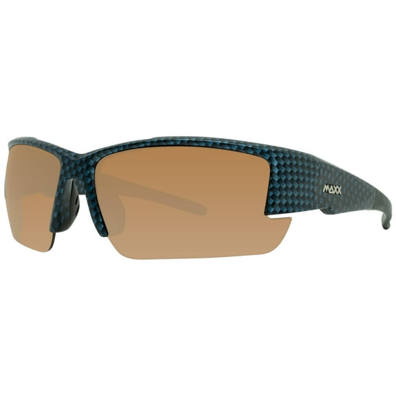 Maxx Stealth 2.0 HD Lenses Blue Carbon Fiber Print Frame Sports Sunglasses