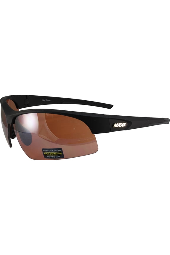 Stingray Motorcycle Riding Sunglasses TR90 Black Frame w/ HD Amber Lenses