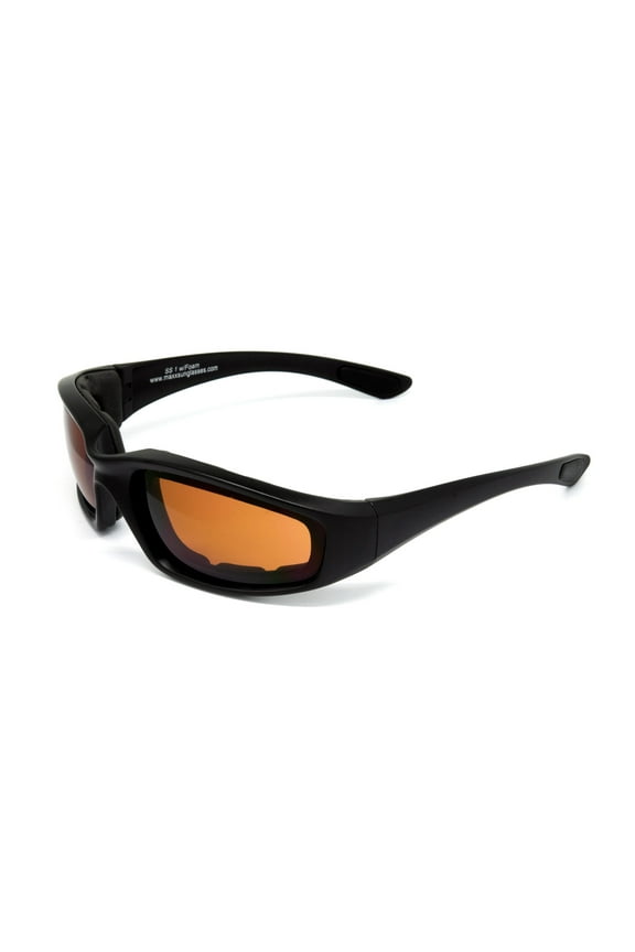 SS1 ANSI Safety Glasses HD Lenses with Foam Black Frame Sports Sunglasses