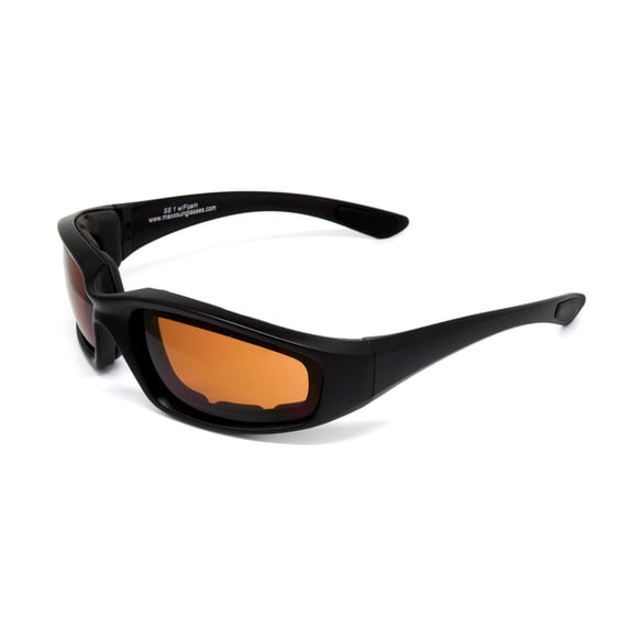 Maxx SS1 ANSI Safety Glasses HD Lenses with Foam Black Frame Sports Sunglasses