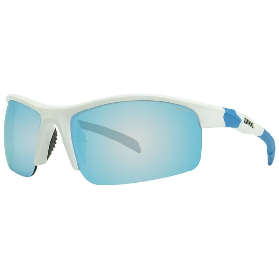 Maxx Switchback Blue Mirrored Smoke Lenses White Frame Sports Sunglasses