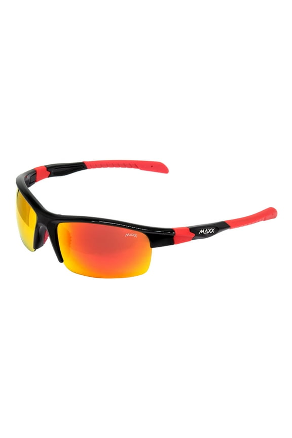 Switchback Red Mirrored Smoke Lenses Black/Red Frame Sports Sunglasses