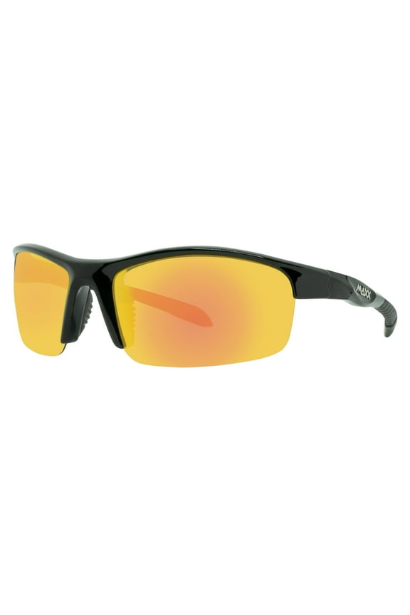 Switchback Orange Mirrored Smoke Polarized Lenses Black Frame Sports Sunglasses