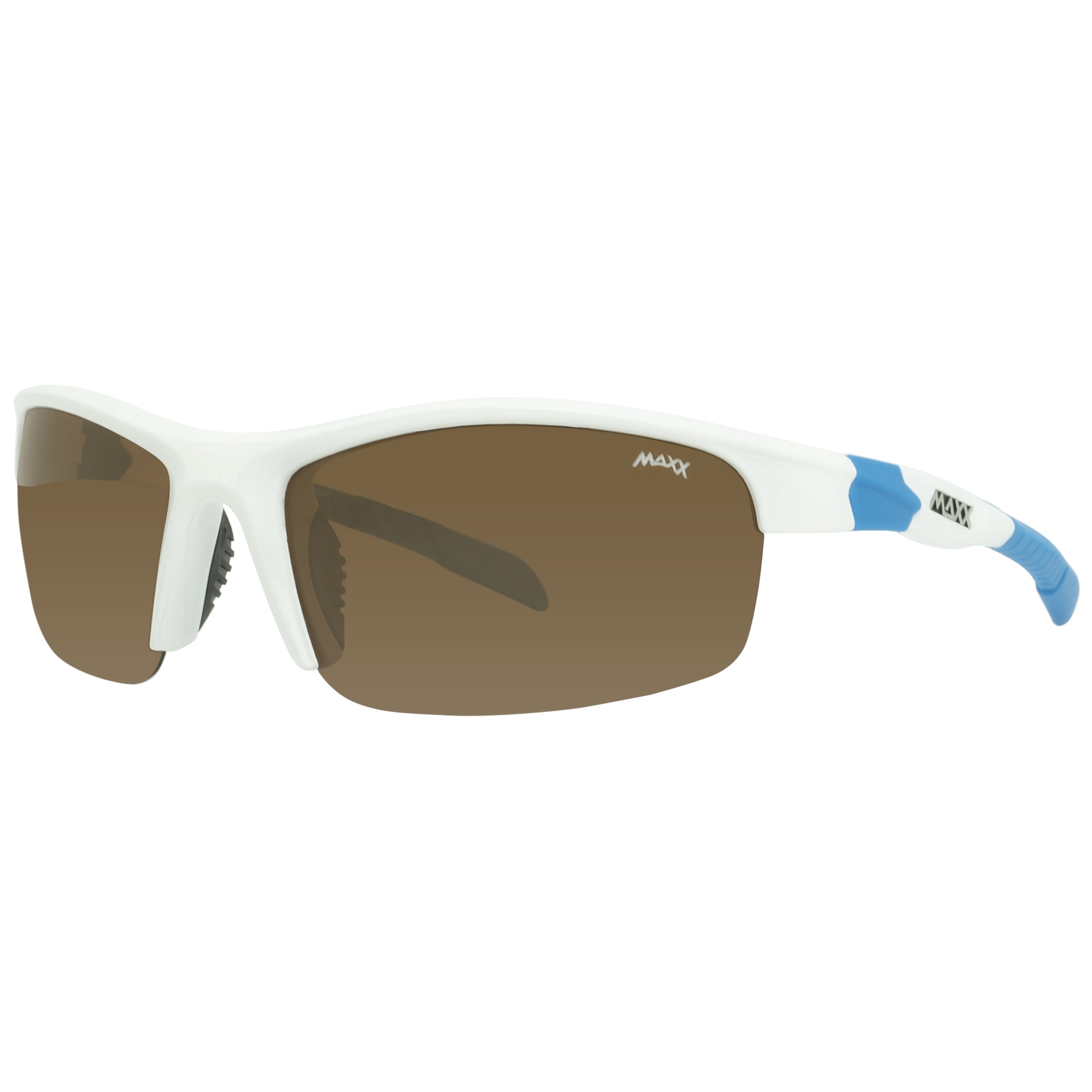 Maxx Switchback Brown Polarized Lenses White Frame Sports Sunglasses
