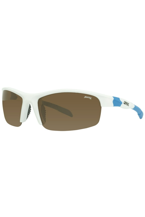 Switchback Brown Polarized Lenses White Frame Sports Sunglasses