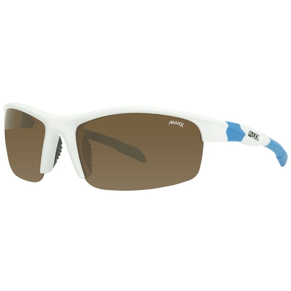 Maxx Switchback Brown Polarized Lenses White Frame Sports Sunglasses