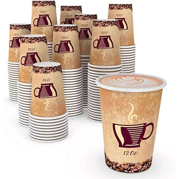 MaxxCore 1000x Disposable Coffee Cups 12 Oz Coffee Hot Cups 12 oz (1000 Pack) - To Go Paper Coffee Cups Drinking Cups For Hot and Cold Beverages in Restaurants, Coffee, Tea, Hot Chocolate, Water Cups