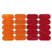 MaxxHaul 50016 Oval Reflectors 10 Red-10 Amber Self-Attaching Or Drill Mount-DOT, 20 Pack