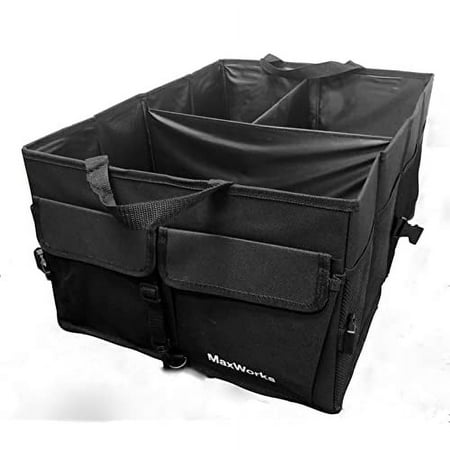 MaxxHaul 50337 Heavy Duty Collapsible Car Trunk Storage Organizer Foldable with Non-Slip Bottom Securing Carry Straps