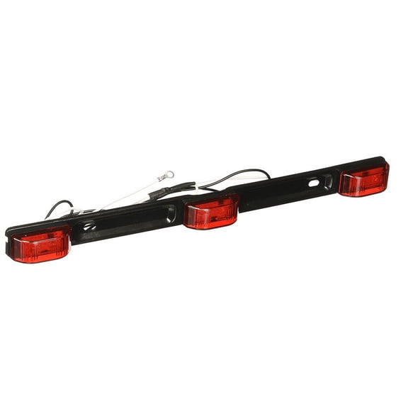 MaxxHaul 70449 3-Light Red LED Clearance Identification Light Bar (Waterproof, Sealed & Stainless Steel Base, Truck/Trailer)