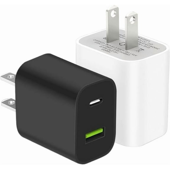 MaxxMarket 2 Pack USB C Charger Block, Dual Port Type C Wall Charger Fast Charging 20W Power Adapter Cube for iPhone 14/14 Pro/14 Pro Max/14 Plus/13/12/11, XS/XR/X, iPad, Samsung, More