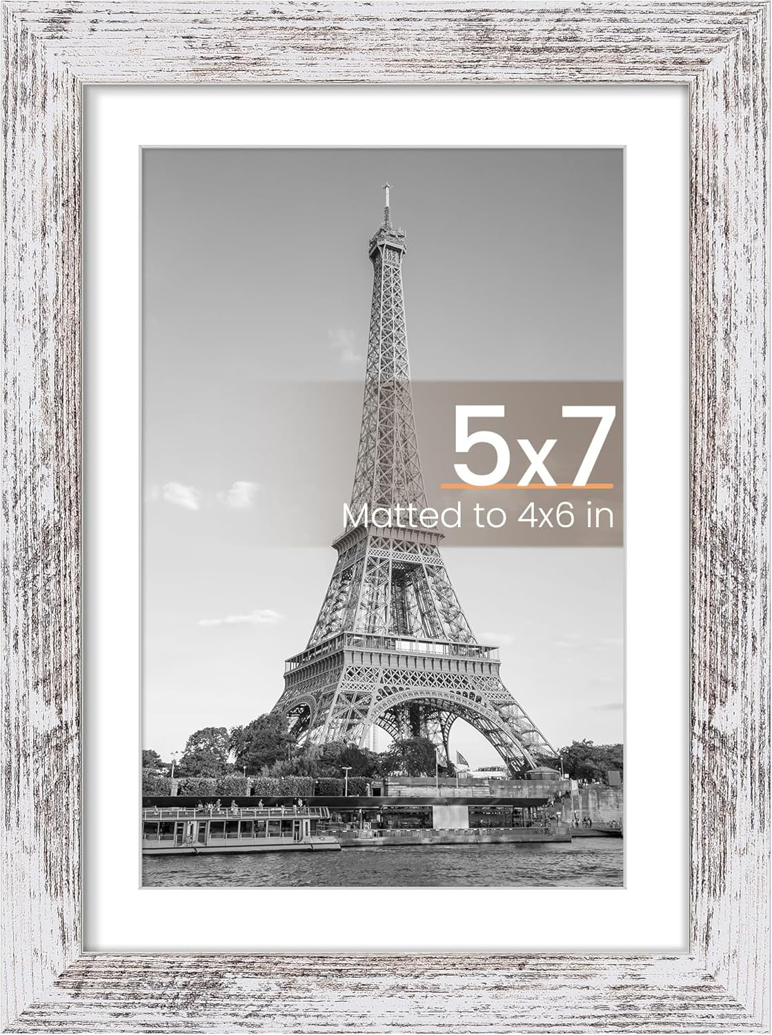 MaxxMarket 5x7 Picture Frame, Display Pictures 4x6 with Mat or 5 x 7 ...