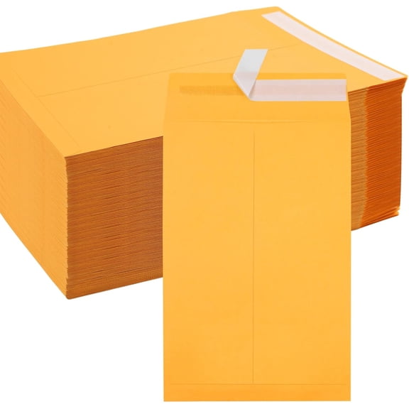 MaxxMarket 6x9 Envelopes Self Seal, Yellow Envelopes 6x9 Printable, Catalog Mailing Envelopes 6 x 9 Tear Resistant, Kraft Envelope for Mailing Letters, Documents, Photos, Invitation Cards