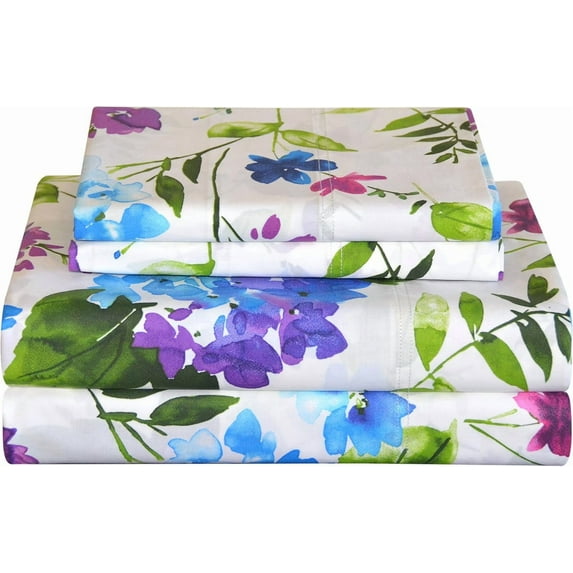 MaxxMarket Bedding 3 Pieces Twin XL 100% Cotton Percale Sheets - Printed Bed Sheet & Pillowcase Sets - Soft Cotton Bed Sheets Set - Fits Mattress 18 inches Deep Pocket (Twin XL, Prima)