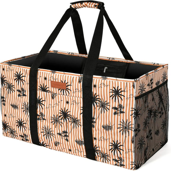 MaxxMarket Extra Large Reusable Grocery Bag Carrier with Handle, Thirty One Utility Tote Foldable for Shopping and Beach