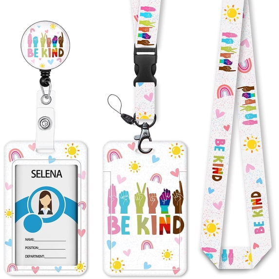 MaxxMarket ID Badge Holder with Lanyard, Retractable Badge Holders Reels, Breakaway Lanyards Keychain, Cute ID Holders for Women Teacher Nurse Nursing Doctor Student