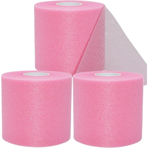 MaxxMarket Pre Wrap Tape Athletic,3 Rolls X 22 Yards Pink Prewrap Headbands for Hair,Foam Underwrap Sports Wrap