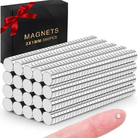 MaxxMarket Small Black 360Pcs, 3x1mm Neodymium Magnets, Tiny Strong Round Rare Earth Mini Round Neodymium Magnets for Fridge, Office, Crafts, DIY, Science
