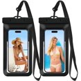 thumbnail image 1 of MaxxMarket Waterproof Phone Pouch/Case Dry Bags for iPhone 17 16 Pro Max/iPhone 15 Pro/14/13 for Samsung LG, IPX8 Cellphone Dry Bag Beach Cruise Ship Essentials, 2 Pack-Black & Black, 1 of 12