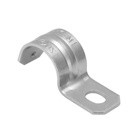 Maxxima 1/2 in. Electrical Metallic Tube (EMT) Push-On 1-Hole Pipe Straps for Conduit Installation, Zinc Plated Steel (100 Pack)