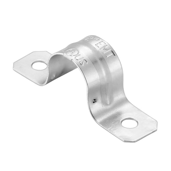 Maxxima 1/2 in. Electrical Metallic Tube (EMT) Push-On 2-Hole Pipe Straps for Conduit Installation, Zinc Plated Steel (100 Pack)