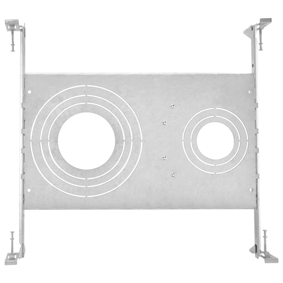 Maxxima 1"-6" Universal Rough-In Plate, New Construction Downlight Mounting Metal Plate Adjustable Hanger Bars (6 pack)