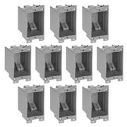 Maxxima 1 Gang 14 cu. in. PVC Old Construction Electrical Switch and Outlet Junction Box, ETL Listed, Gray (10 Pack)