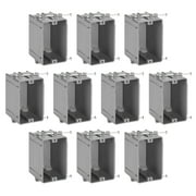 Maxxima 1 Gang 18 cu. in. PVC New Construction Electrical Switch and Outlet Junction Box, ETL Listed, Gray (10 Pack)