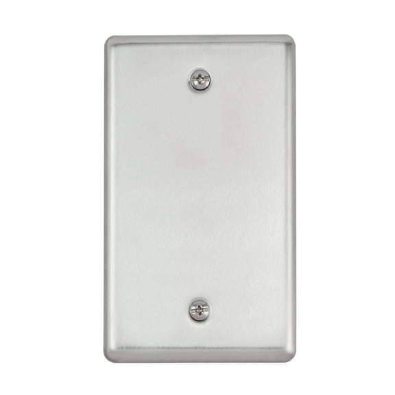 Maxxima 1 Gang Blank Device Wall Plate Cover, Stainless Steel (10 Pack)