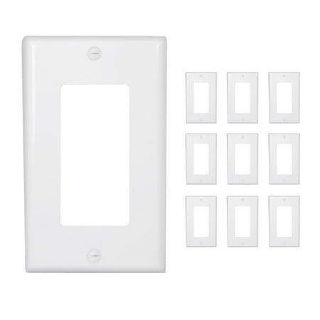 Maxxima 10 Pack 1 Gang Decorative Outlet Wall Plate - White, Standard Size Cover, Ideal for Light Switch, Single Outlet, Timers, or Dimmers - 10 Pack price history and forecast - Maxxima MEW-WP100W-10