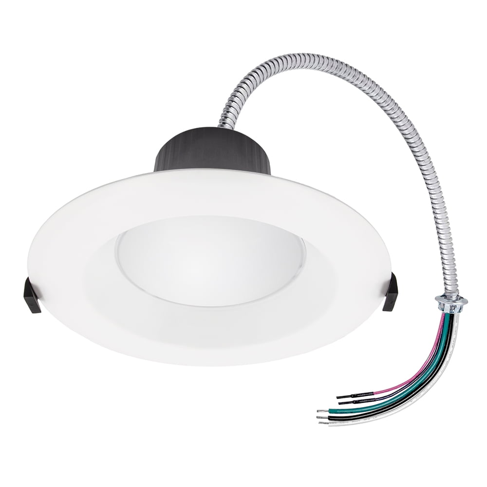 White Aluminum 10-Inch Recessed LED Downlight for Indoor/Outdoor Use