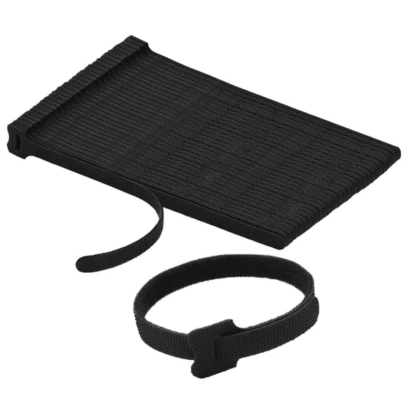 Maxxima 12 Inch Reusable Black Cable Ties - Multipurpose Cinch Strap, Fastening Hook and Loop Adjustable Cord Wrap, Organize Cable Bundles in Home, Office and Data Centers - 200 Pack