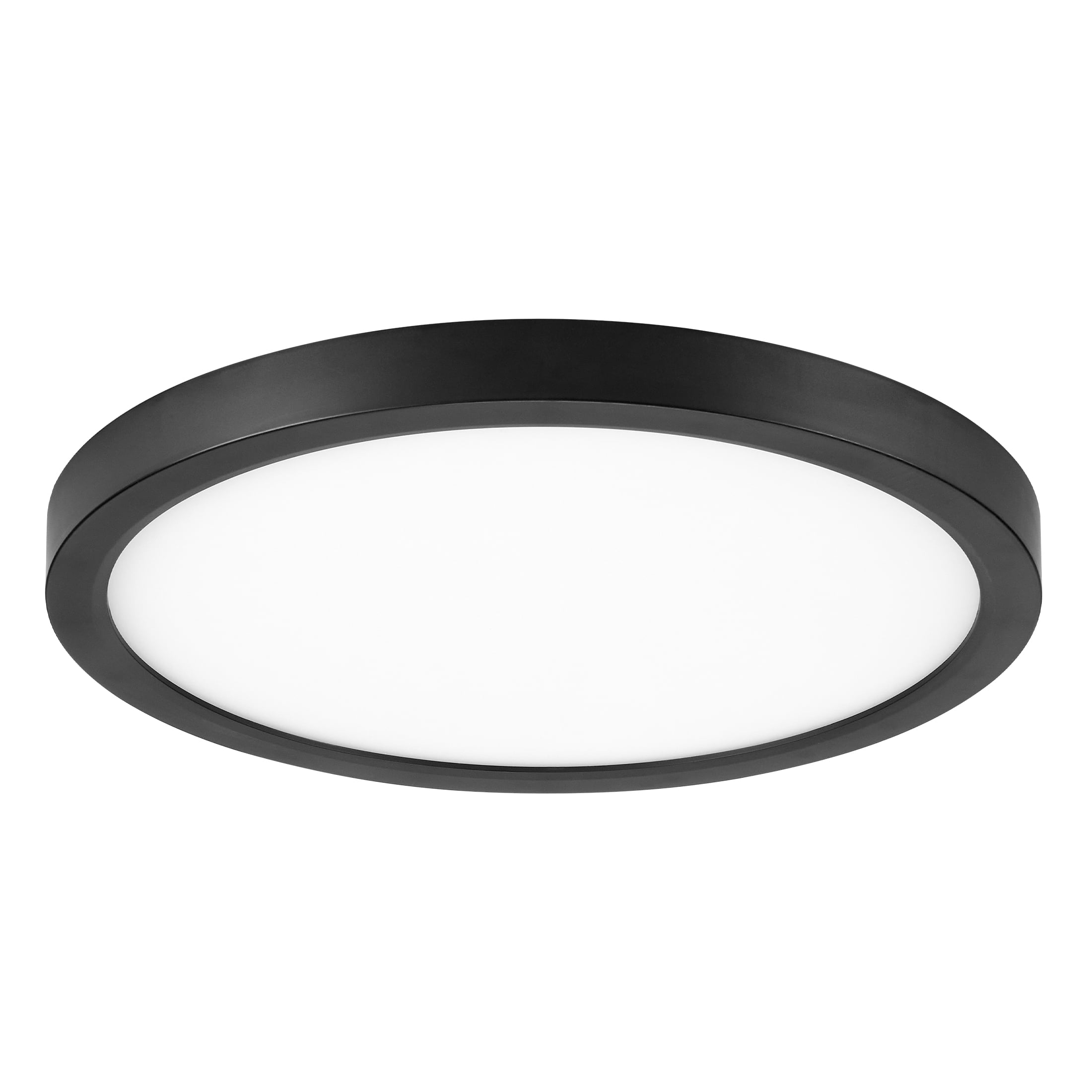 12-Inch Black Aluminum Round LED Flush Mount Ceiling Light