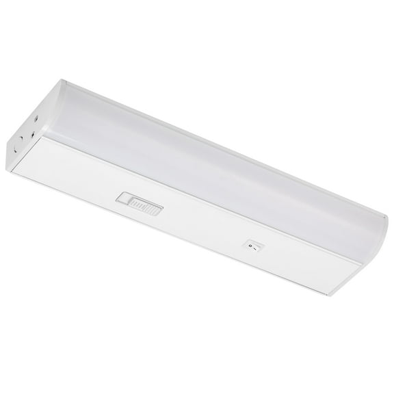 Maxxima 12 in. LED Under Cabinet Light, Hardwired, 550 Lumens, 5 CCT 2700K - 5000K, White, On/Off Switch