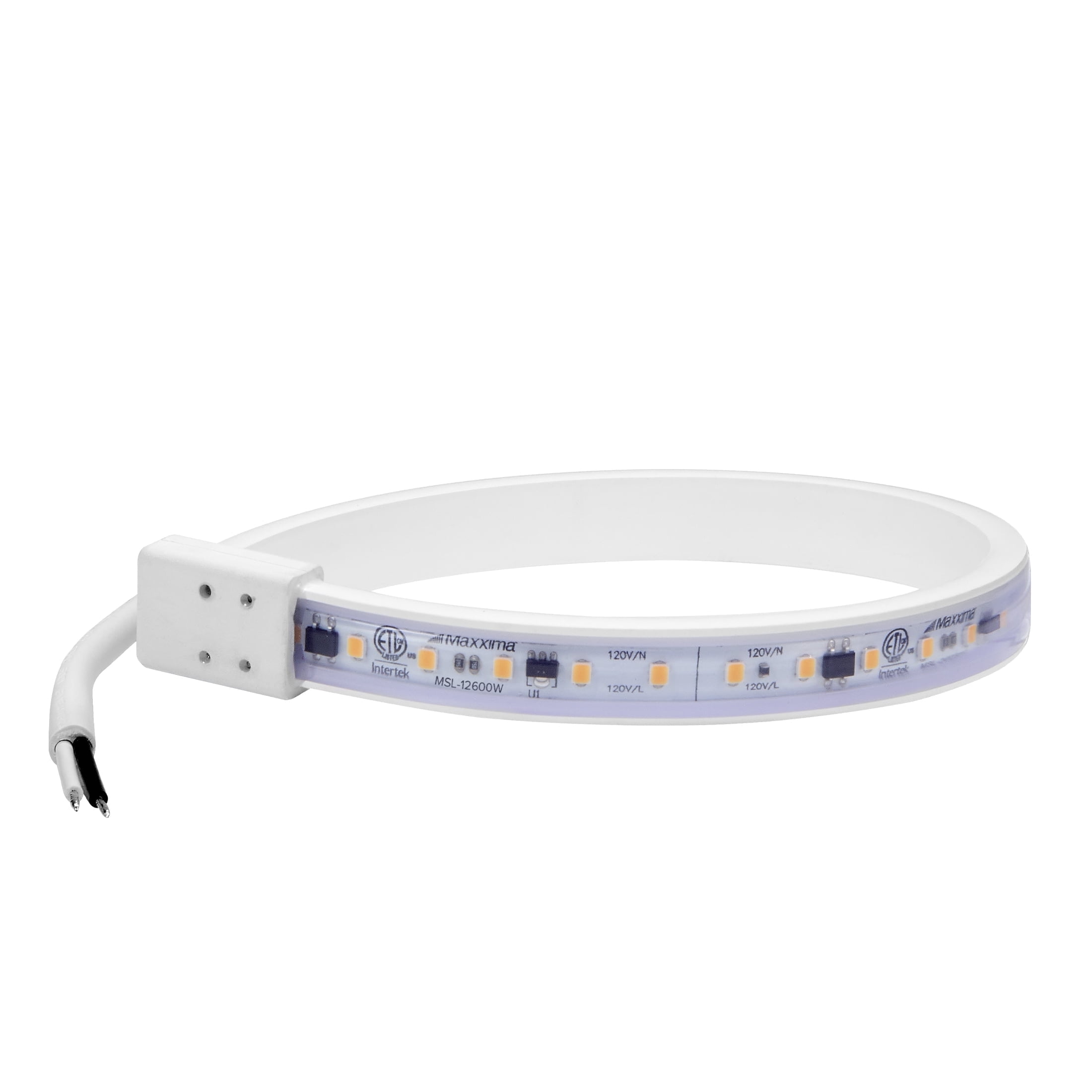 Maxxima 12 in. LED Under Cabinet Strip Light, Hardwired, 460 Lumens, 3000K Warm White, White, 120V Cove Light