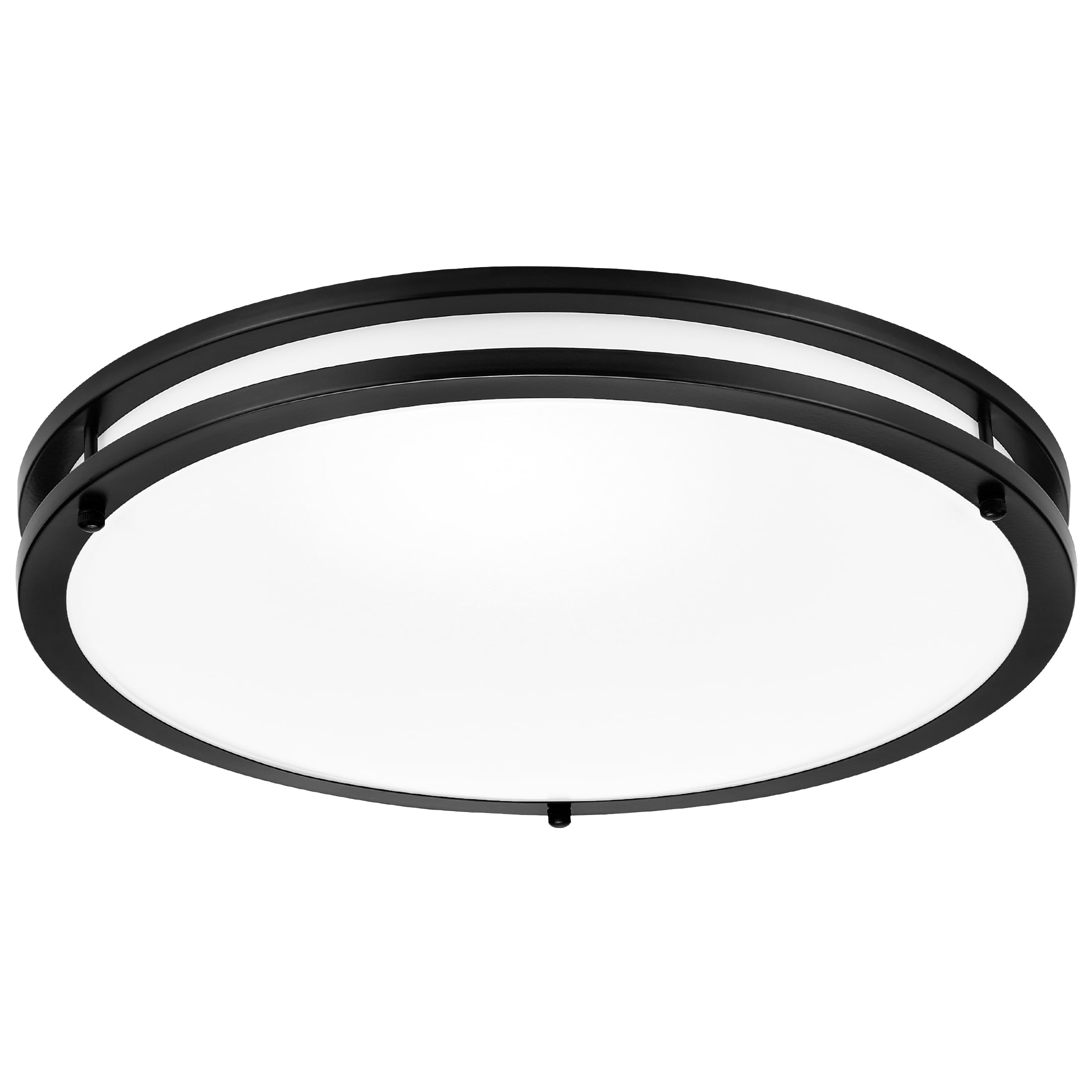 16-inch Black Aluminum LED Flush Mount Ceiling Light