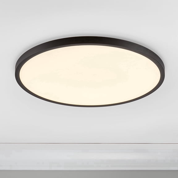 Maxxima 16 in. Black LED Flush Mount Ceiling Light, 5 CCT 2700K-5000K, 3000 Lumens