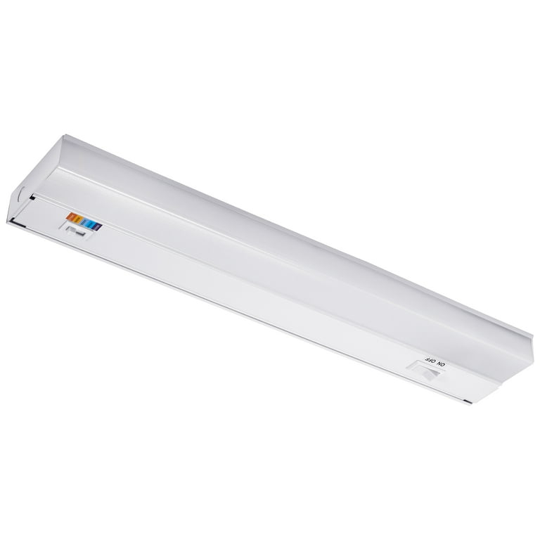 Maxxima 18 in. Hardwired LED Under Cabinet Light 750 Lumens 5 CCT Color Temperature Slide Control 2700K 5000K Kitchen and Indoor Lighting