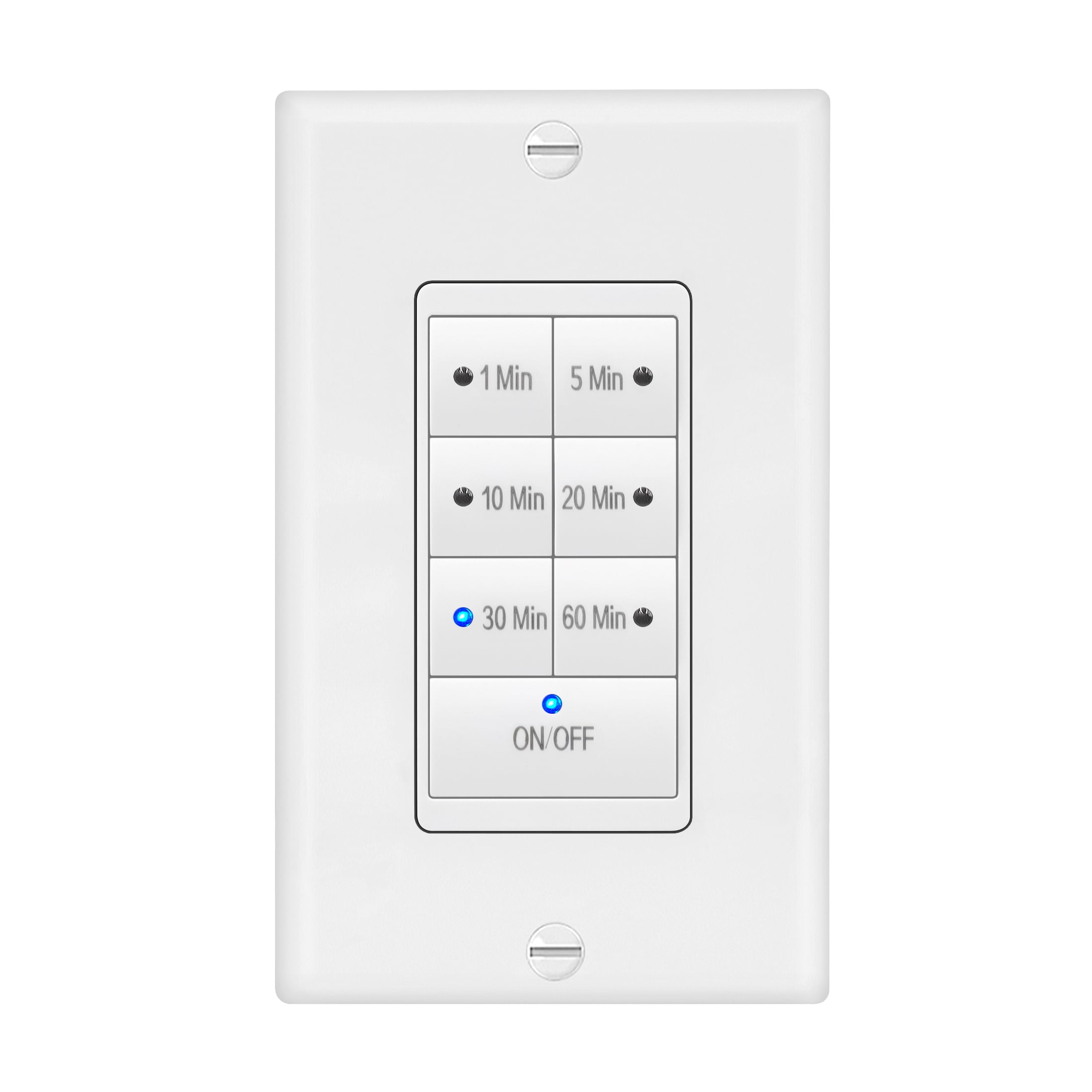 Maxxima 7 Button Countdown Timer Switch, 1875W, 1/2 HP, LED Indicator, Wall Plate Included