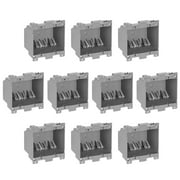 Maxxima 2 Gang 26 cu. in. PVC Old Construction Electrical Switch and Outlet Junction Box, ETL Listed, Gray (10 Pack)