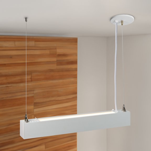 Maxxima 2 ft. LED Linear Up / Down Light Fixture, 3 CCT 3500K-5000K, 3000 Lumens, Adjustable Light Output, Suspension Pendant Mounting