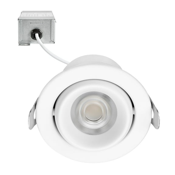 Maxxima 2 in. 5 CCT Adjustable LED Slim Gimbal Downlight, 400 Lumens, Color Selectable 2700K-5000K, 30 Directional Tilt