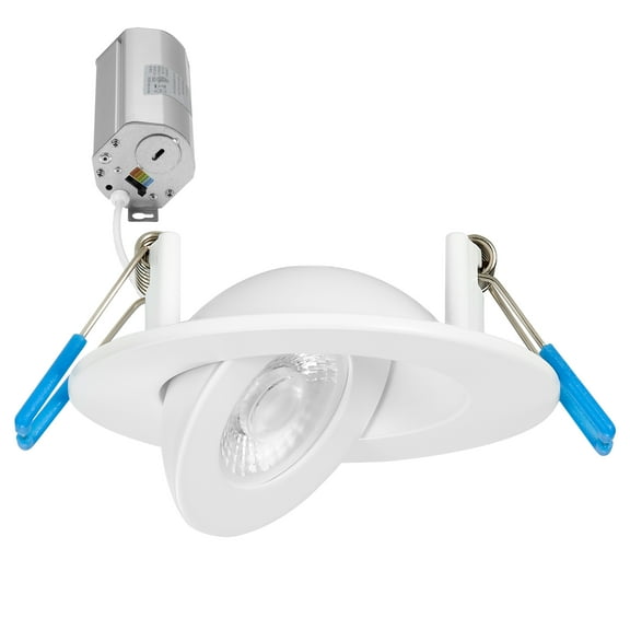 Maxxima 2 in. Adjustable Slim Recessed LED Floating Gimbal Downlight, 400 Lumens, 5 CCT Color Selectable 2700K-5000K