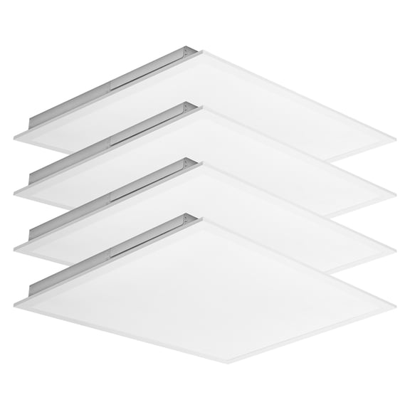 Maxxima 2'x2' LED Flat Panel Ceiling Light Fixture, Selectable Color Temperature / Wattage, Up to 4000 Lumens (4 Pack)