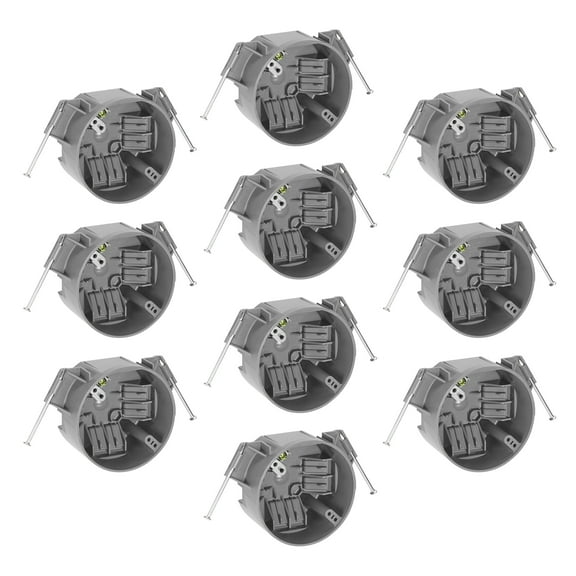 Maxxima 20.3 cu. in. PVC New Construction Ceiling Electrical Junction Box, Ceiling Box w/ Nails, ETL Listed, Gray (10 Pack)